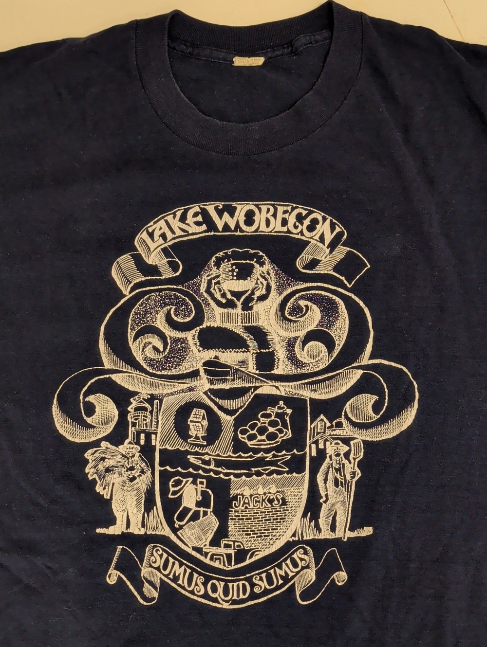 Vintage Unisex Navy Blue Lake Wobegon of NPR Graphic Tee Screen Stars 41" Chest